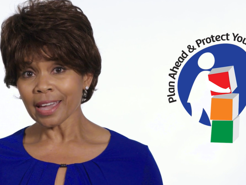 video preview: woman talking next to Plan Ahead & Protect Yourself logo
