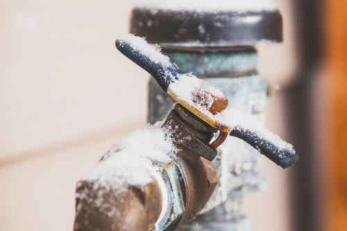 frozen water pipe turned to off position