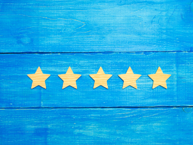 five yellow stars on blue background